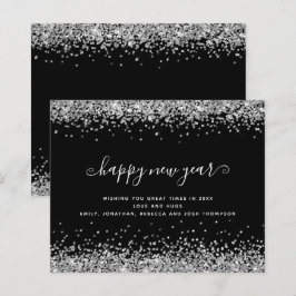 Purpurina de plata de presupuesto Tarjeta de Año N