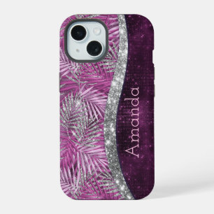 Purpurina de plata morada de color rosa brillante 