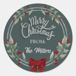 Purpurina de plata Pegatina de la guirnalda navide