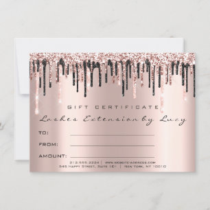 Purpurina de regalo de certificado de maquillaje d