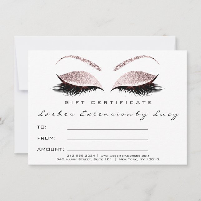 Purpurina de regalo de certificado de maquillaje d (Anverso)
