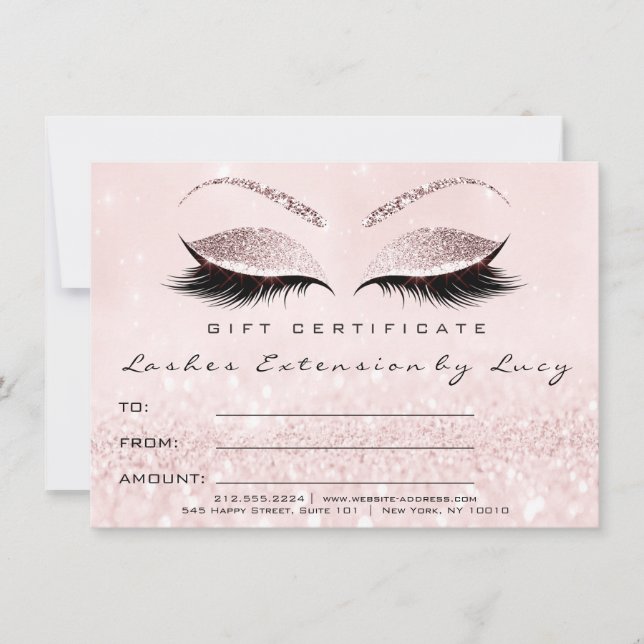 Purpurina de regalo de certificado de maquillaje d (Anverso)