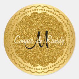 Purpurina de Relieve metalizado dorado Pegatina de