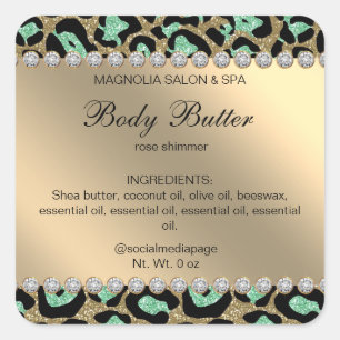 Purpurina de Salon Leopard Mint Pegatina de la Pla