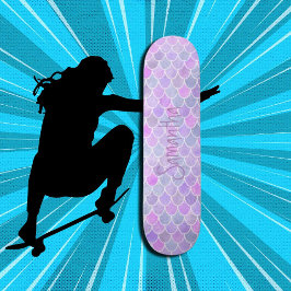 Purpurina de skateboard Girly mermaid moda púrpura