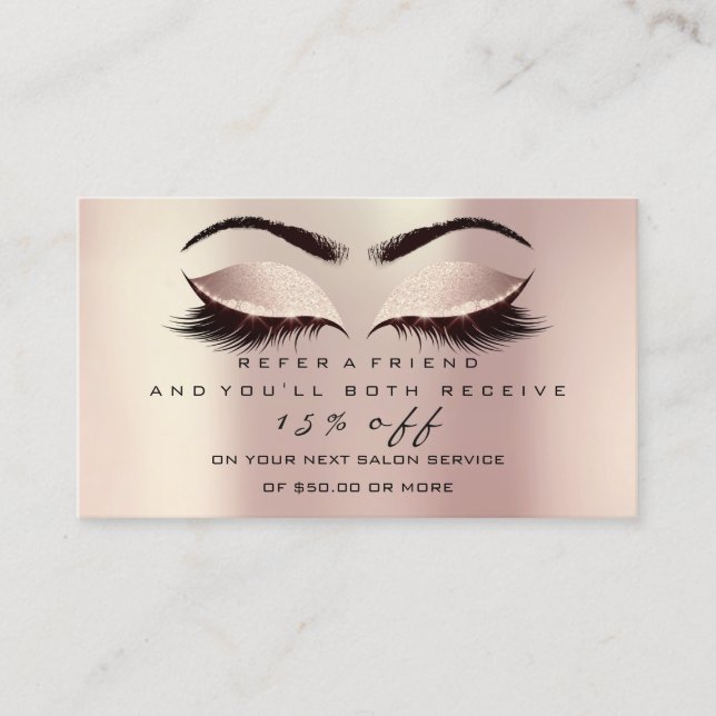 Purpurina de tarjeta de referencia Lashes rosas ma (Anverso)