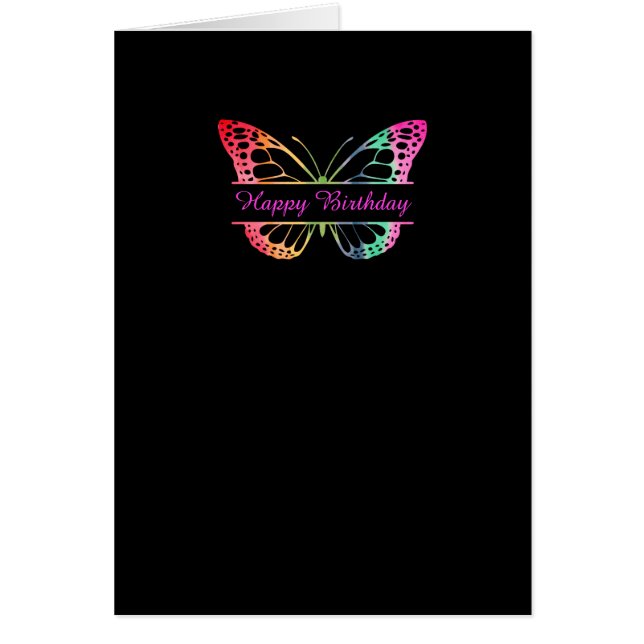 Purpurina de tarjetas de felicitación de mariposa  (Frente)