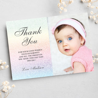 Purpurina de tarjetas Rainbow Gracias
