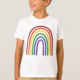 Purpurina del orgullo camiseta arco iris dibujada 