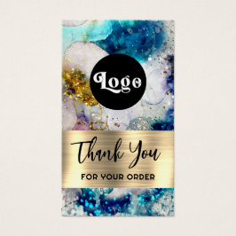 Purpurina dorado azul envoltura de acuarela insert