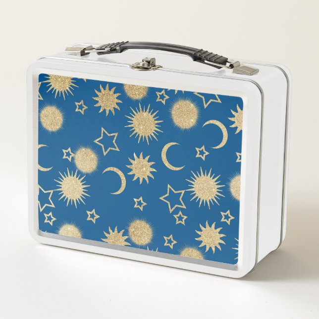 Purpurina dorado azul marino exterior luna estrell (Anverso)