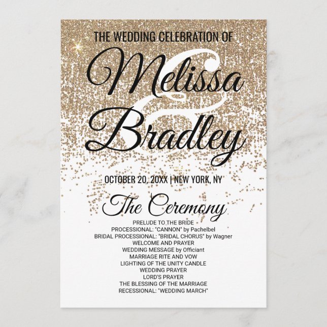 Purpurina dorado esparce programas blancos (Anverso)