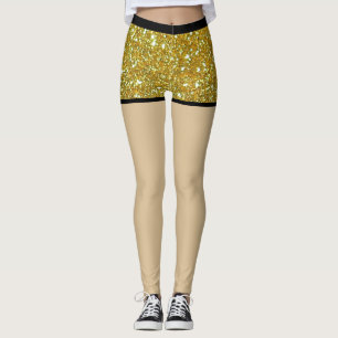Purpurina dorado Glam Sparkles Metalizado pantalon