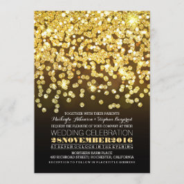 purpurina dorado luces de cadena glam invitación a
