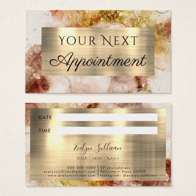 Purpurina dorado marrón acuarela (Anverso y reverso)