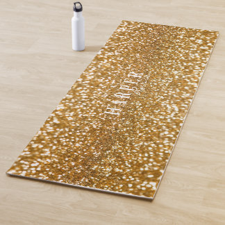 Purpurina Dorado Nombre personalizado Yoga Mat