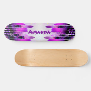 Purpurina Drips Nombre Girly Skateboard personaliz