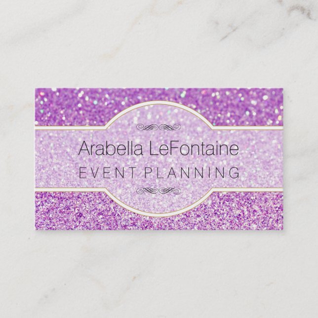 Purpurina elegante de la tarjeta de visita de los (Anverso)