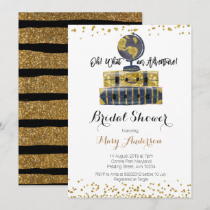 Purpurina elegante del oro de la invitación