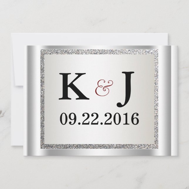 Purpurina Elegante Invitación a la Boda (Anverso)