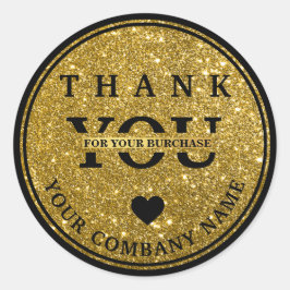 Purpurina elegante oro Gracias pegatina