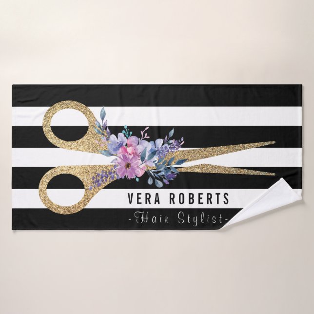 Purpurina Estilista Cabello Sencillo Salón De Bell (Toalla de baño)