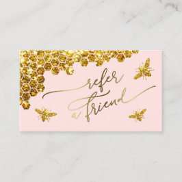 purpurina falso abeja en tarjeta de referencia ros