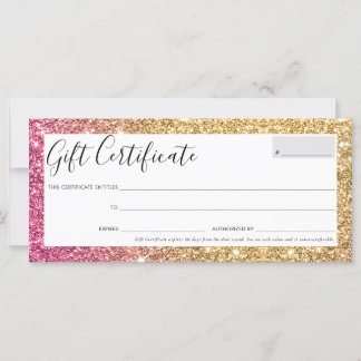 Purpurina GIFT CERTIFICATE bonito moda glam oro