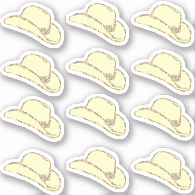 Purpurina Girly Gold Cowgirl Gorra 12 Pegatinas Se (Anverso)