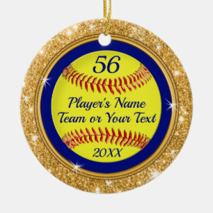 Purpurina Gold Aspecto Ornamentos de Softball Pers