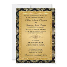 Purpurina Gold FAUX, invitación a matrimonio Damas