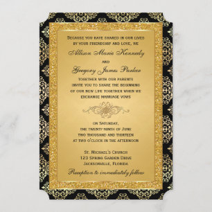 Purpurina Gold FAUX, invitación a matrimonio Damas
