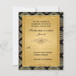 Purpurina Gold FAUX, tarjeta RSVP de desplazamient
