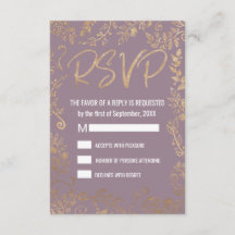 Purpurina Gold Floral Ombre Mauve Lilac RSVP