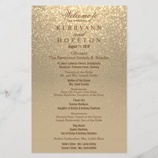 Purpurina Gold - Programa (Anverso)