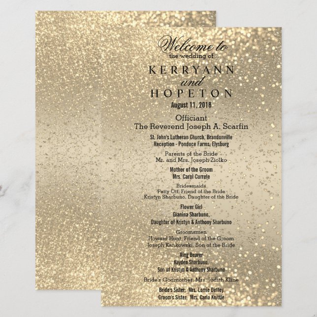 Purpurina Gold y Gold - Programa (Anverso / Reverso)