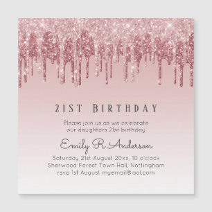 Purpurina gotero Rosa Oro 21 cumpleaños Chica rosa