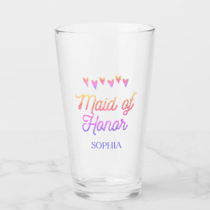 Purpurina Gradation Heart Maid of Honor Glass