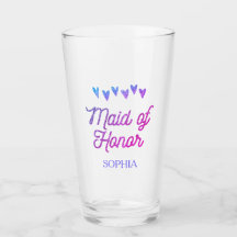 Purpurina Gradation Heart Maid of Honor Glass