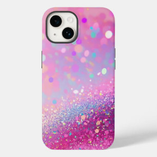 Purpurina holográfico rosa Funda duro para iPhone