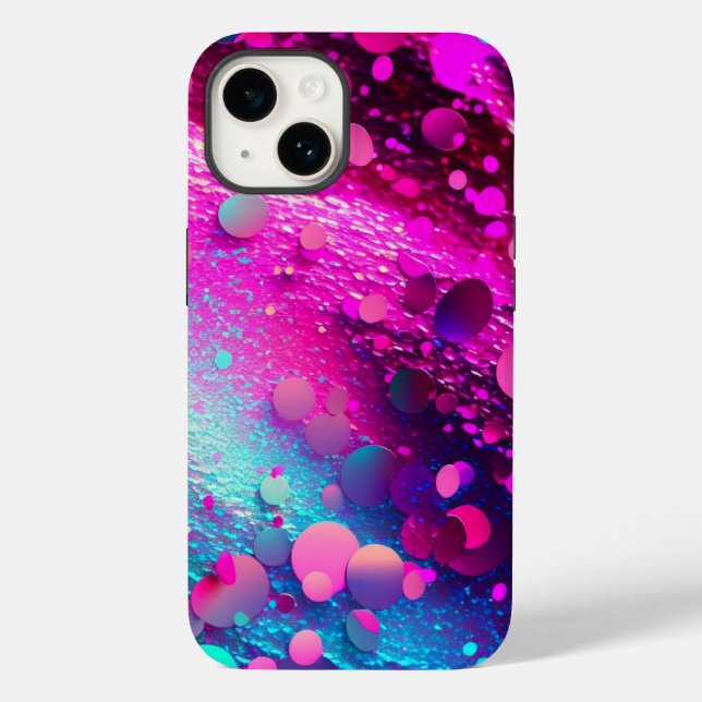 Purpurina holográfico rosa profundo Funda duro par (Reverso )