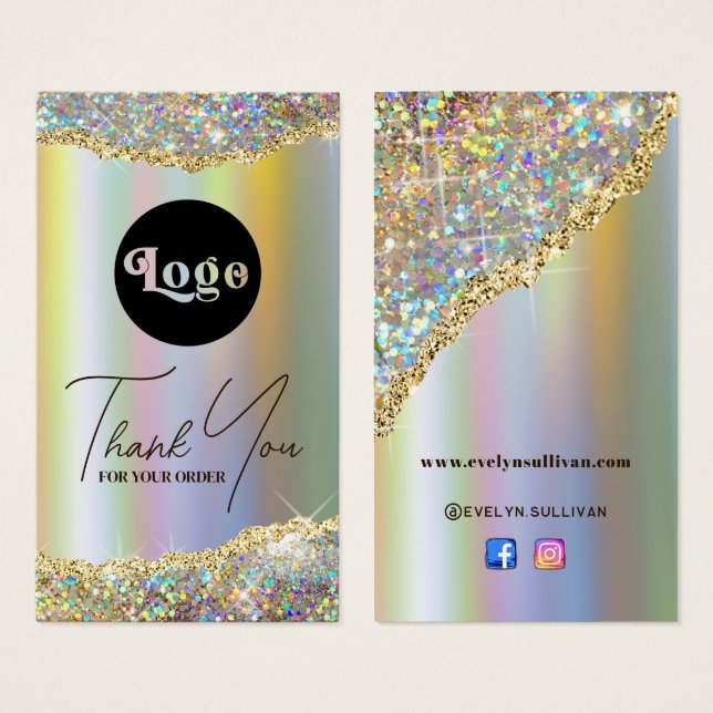 Purpurina iridiscente dorado Relieve metalizado in (Anverso y reverso)