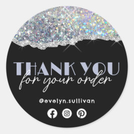 Purpurina irlandés Silver Faux Gracias Pegatina