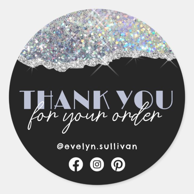 Purpurina irlandés Silver Faux Gracias Pegatina (Anverso)