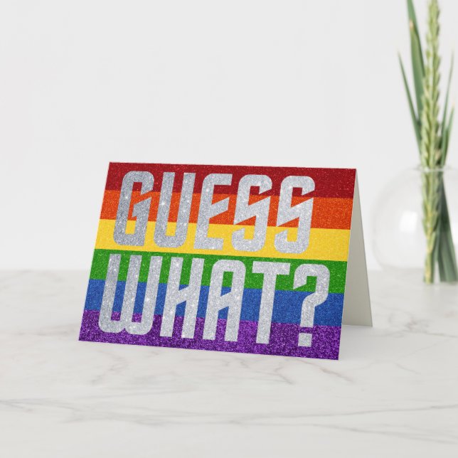 PURPURINA LGBT ¿Adivinan Qué? Tarjeta de salida (Anverso)