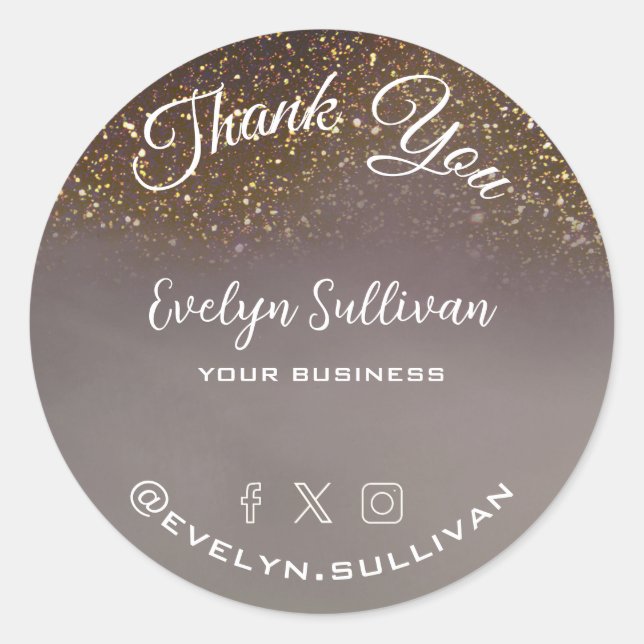 Purpurina líquido elegante gracias pegatina (Anverso)