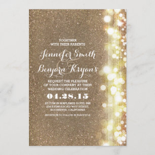 purpurina luces de cadena glamour invitación de bo