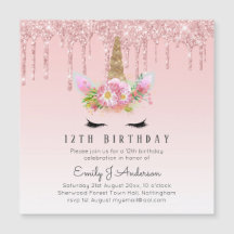 PURPURINA MAGNÉTICA Unicorn Oro rosado 12º cumplea