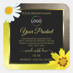 Purpurina marrón amarillo Etiquetas de producto ne