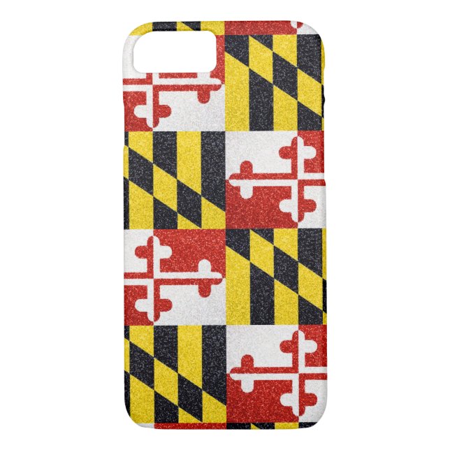 Purpurina Maryland bandera iPhone 7 funda (Reverso)